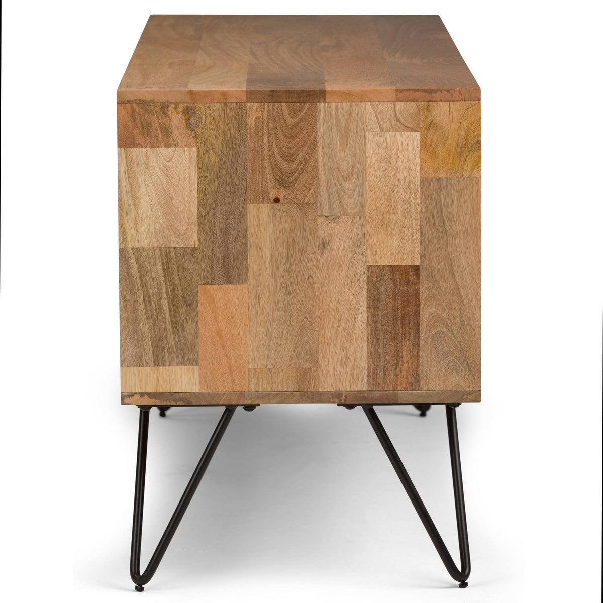 Natural Mango Wood and Metal TV Media Stand S734015