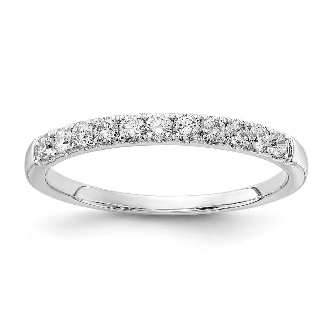 14k White Gold Lab Grown Diamond Wedding Band Size 9.00 C411