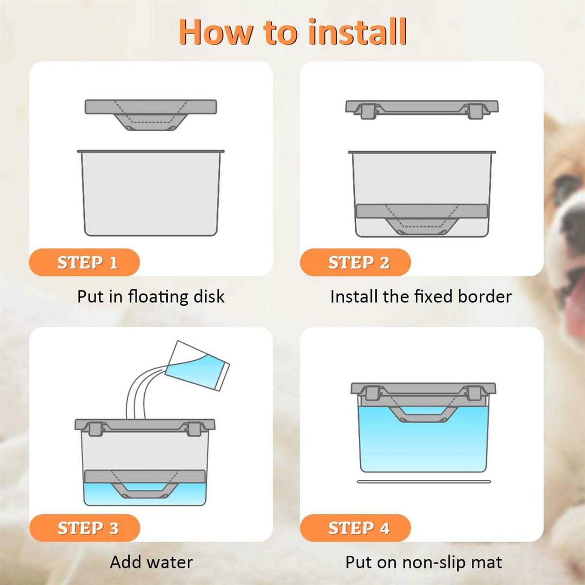 4.4L No Spill Stainless Steel Dog Water Bowl B696888