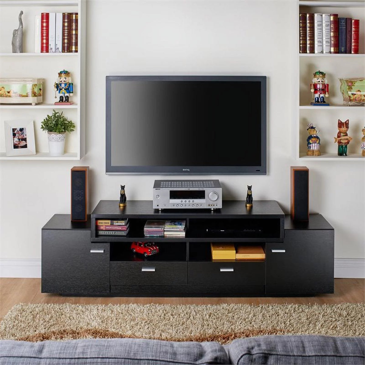 Black Wood 72-Inch TV Stand X6591