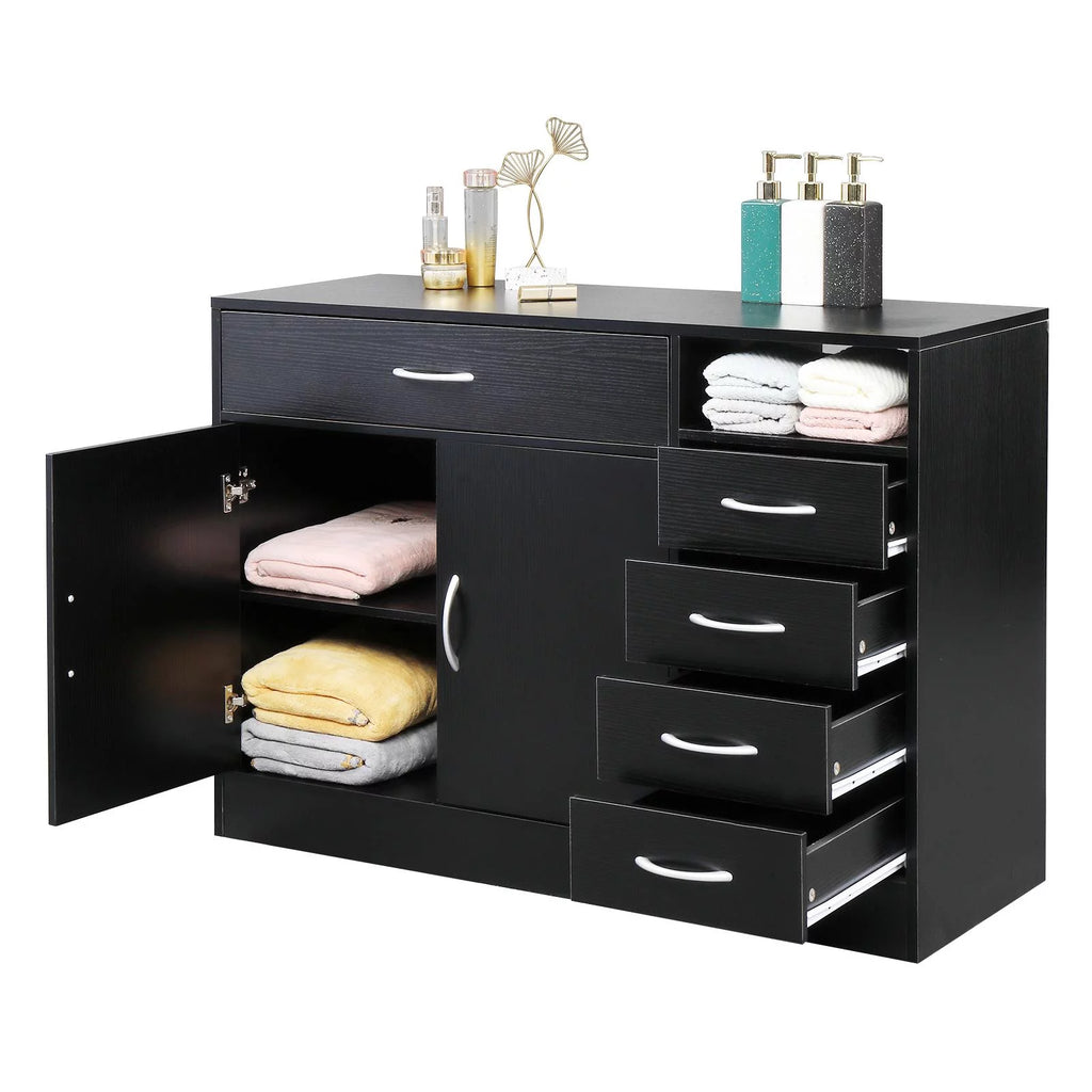 Black 5-Drawer Chest Dresser Storage Cabinet F584