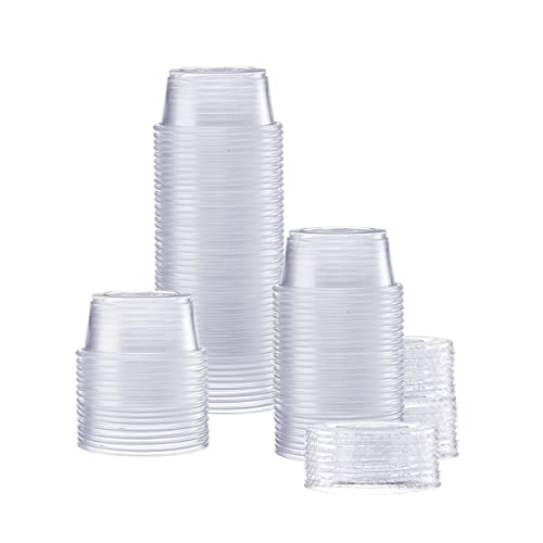 2 oz 100 Count Clear Disposable Plastic Portion Cups with Lids R23054