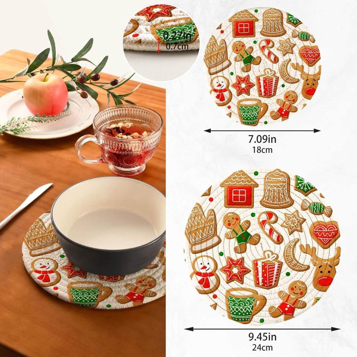 Cotton Woven Potholders Set 2 PCS Y9462
