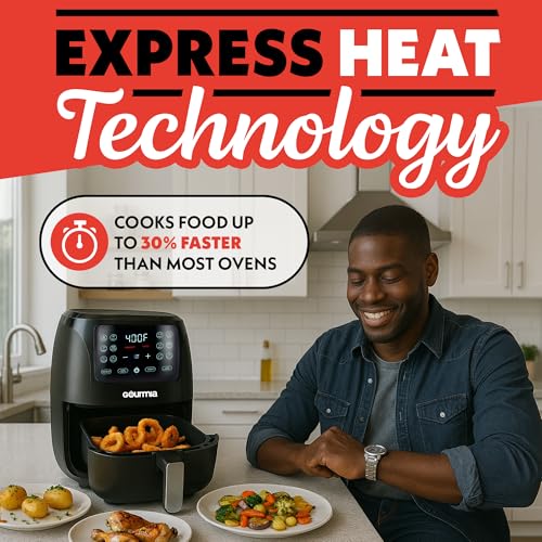 4 Quart Digital Air Fryer Oven, Black and Stainless Steel C693091