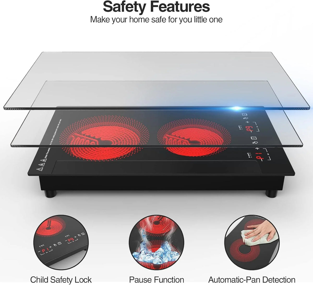 12 Inch 2 Burner Electric Cooktop V96923