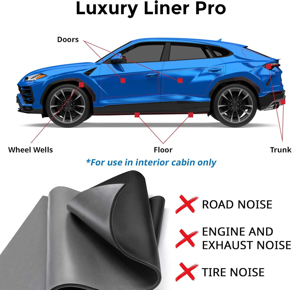 2 in 1 Sound Insulation for Cars Mass Loaded Vinyl and Closed Cell Foam C504529