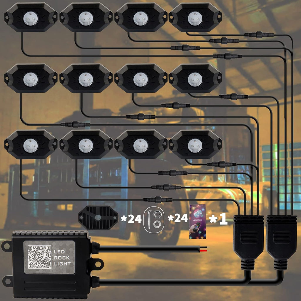 RGB LED Rock Lights with APP Bluetooth Controller Q666