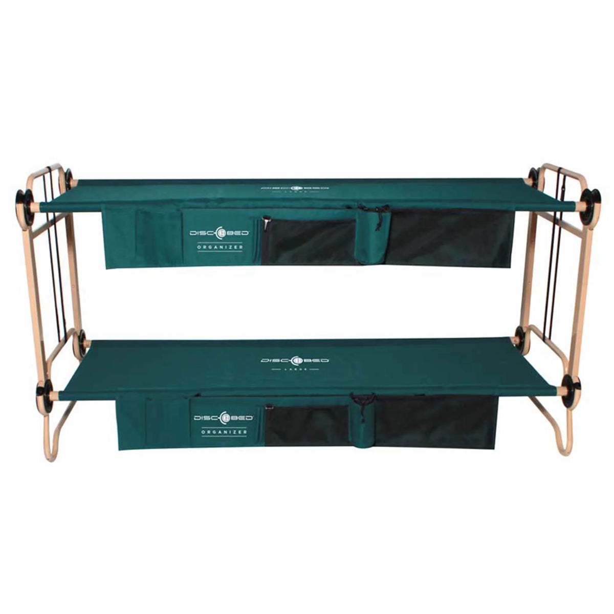 Green Double Cot with Storage Organizers C23972