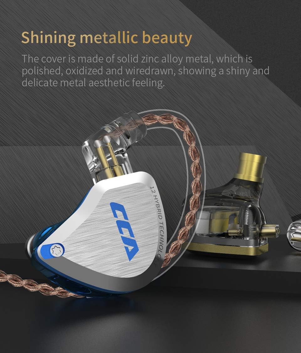 C12 Blue Hybrid HiFi In-Ear Monitors with Detachable Cable, Pack of 2 B689