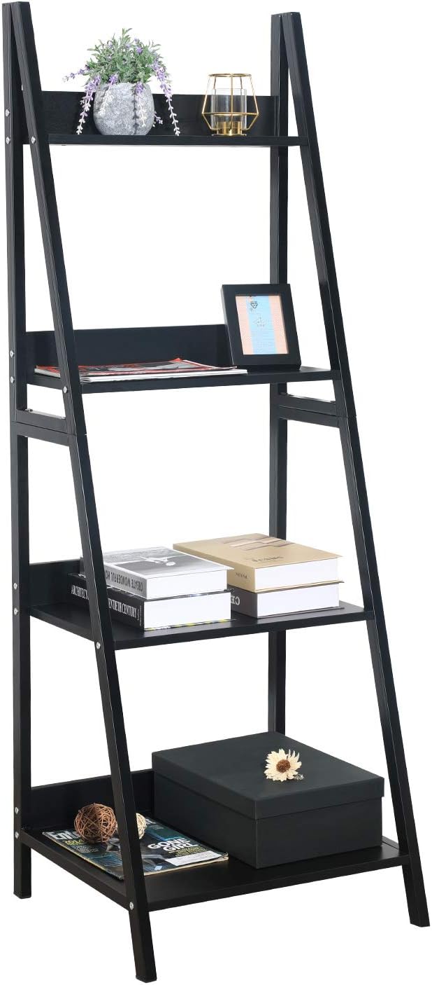 Black 4 Tier Ladder Bookshelf G799
