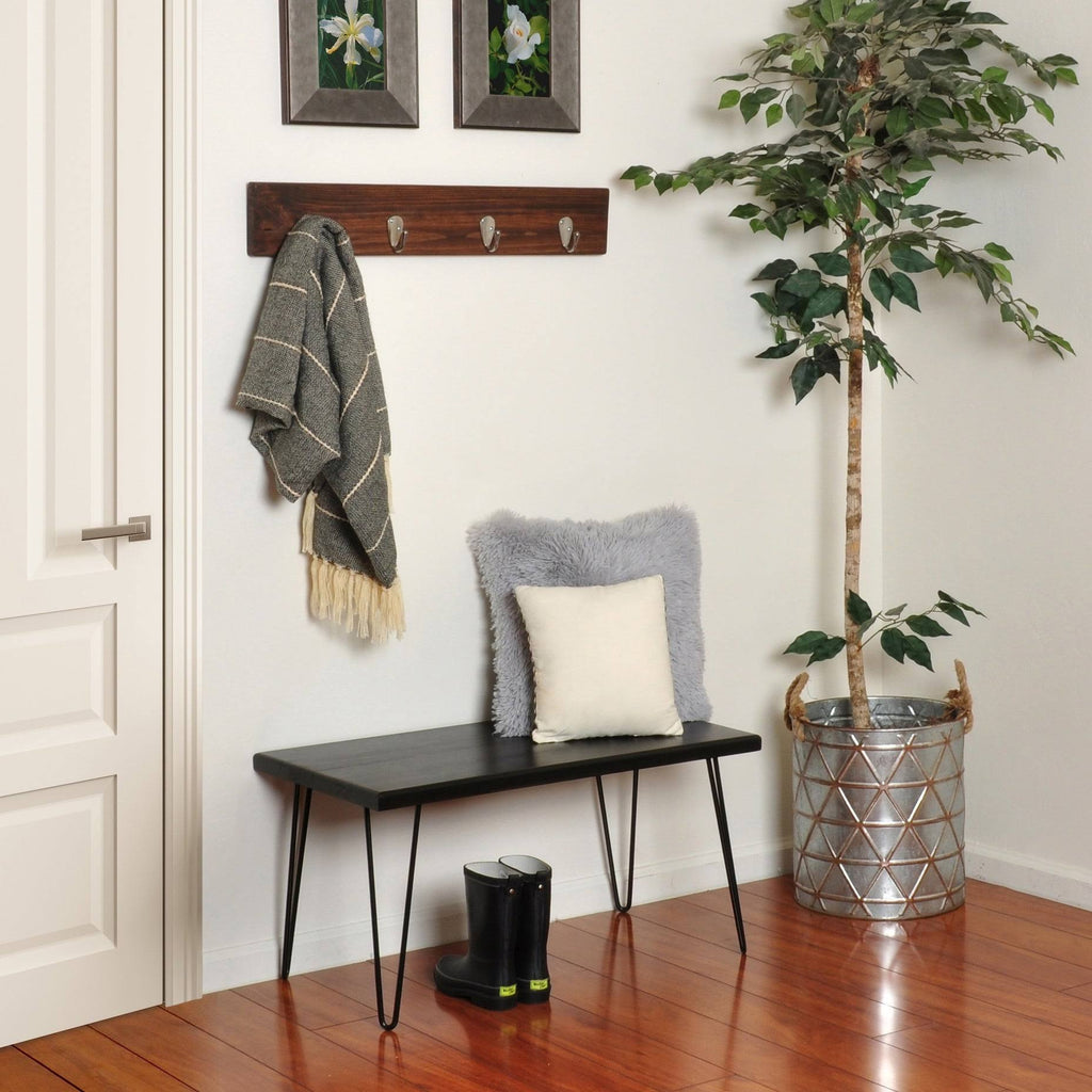 Dark Brown Wood Bench K384121