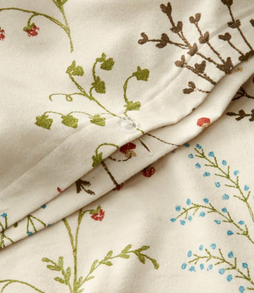 Botanical Floral Tan Queen Size Flannel Comforter Cover B823