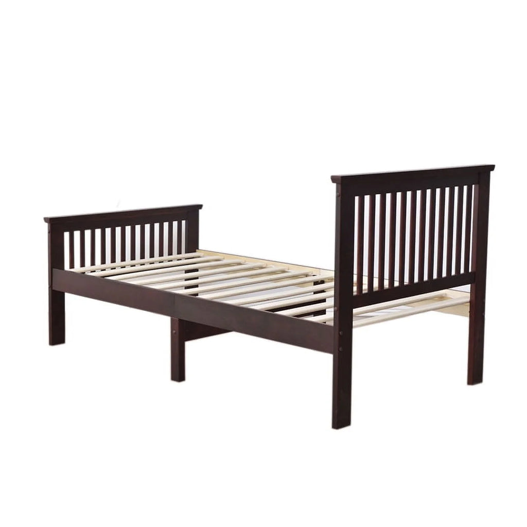 Pine Twin Bed and Dresser with Lock in Mahogany J63823