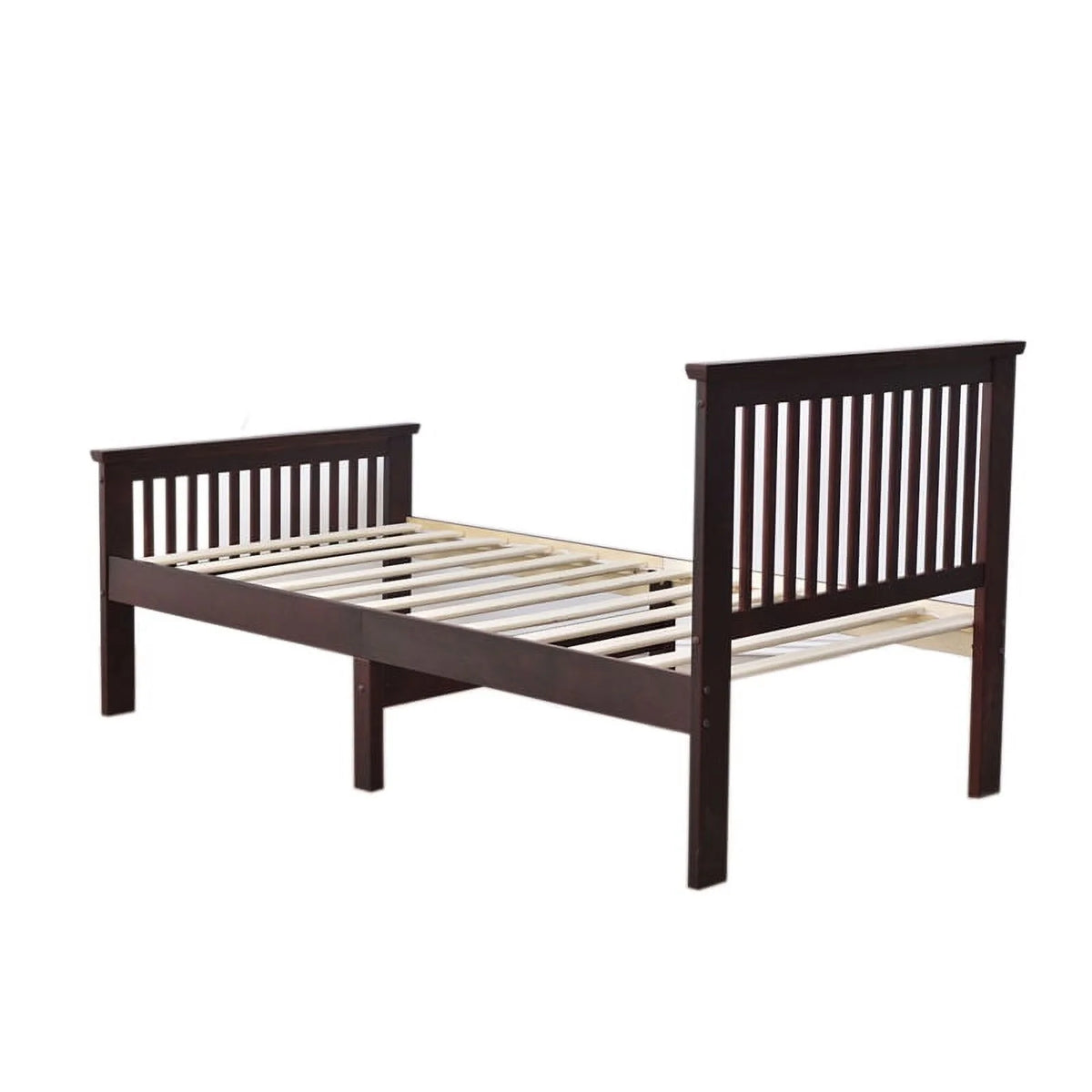 Pine Twin Bed and Dresser with Lock in Mahogany J63823