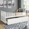 White Twin Daybed with Trundle and Storage Drawers T49071
