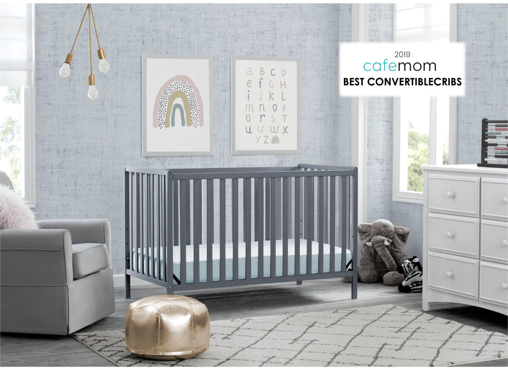 Charcoal Gray 4-in-1 Convertible Baby Crib K6125