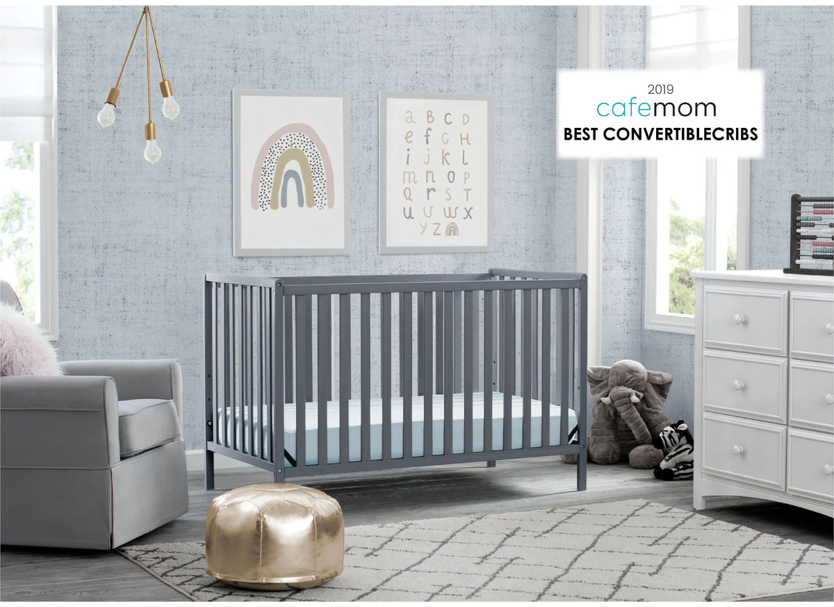 Charcoal Gray 4-in-1 Convertible Baby Crib K6125