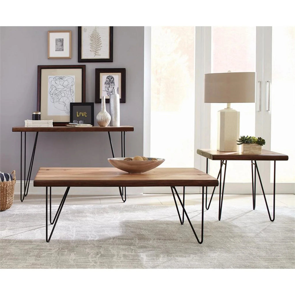 Mid-Century Wood Coffee Table with Hairpin Legs Q128334