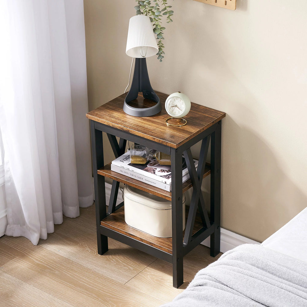 Set of 2 Nightstand with 3-Tier Shelf U58030