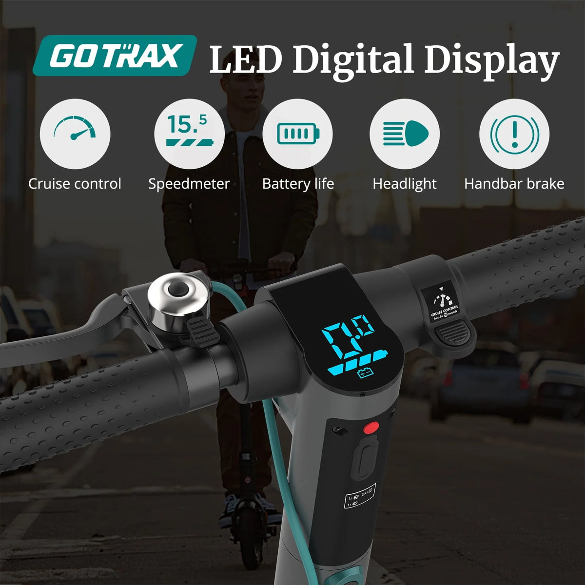 Charcoal Gray 8.5 Pneumatic Tire 250W Foldable Electric Scooter P23264