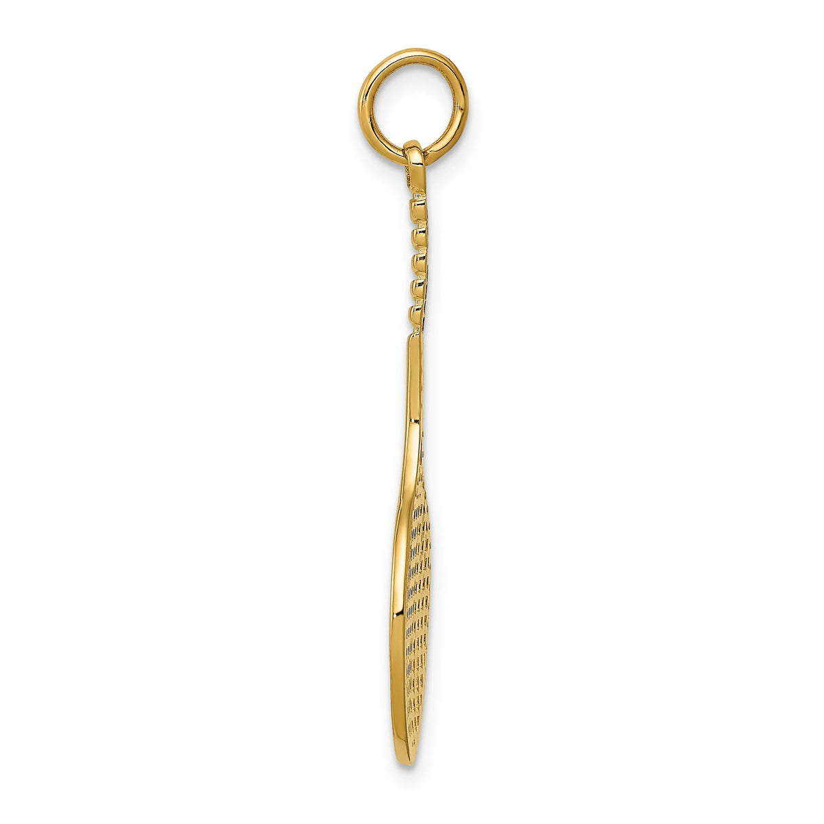14K Yellow Gold Tennis Racquet Pendant Charm with Rope Chain Necklace 16'' T5879