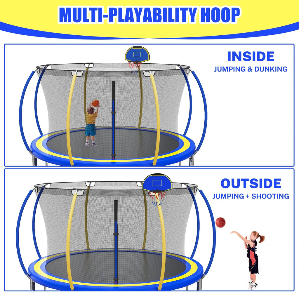 12FT Round Trampoline with Enclosure Net & Hoop Y7007