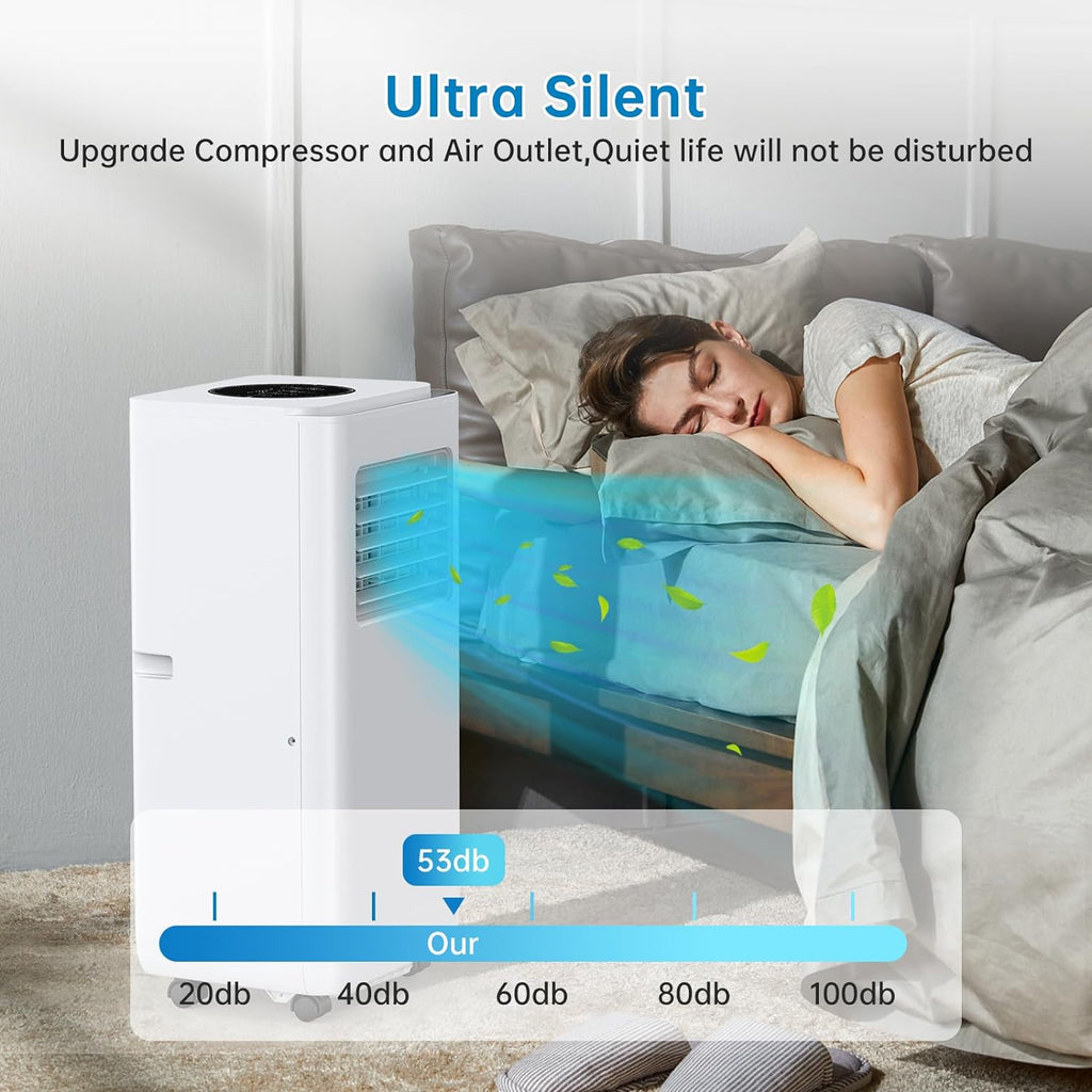 8,000 BTU Portable Air Conditioner with Dehumidifier and Fan Modes, White W691458