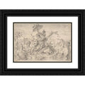 Black Ornate Wood Framed Double Matted Museum Art Print B650