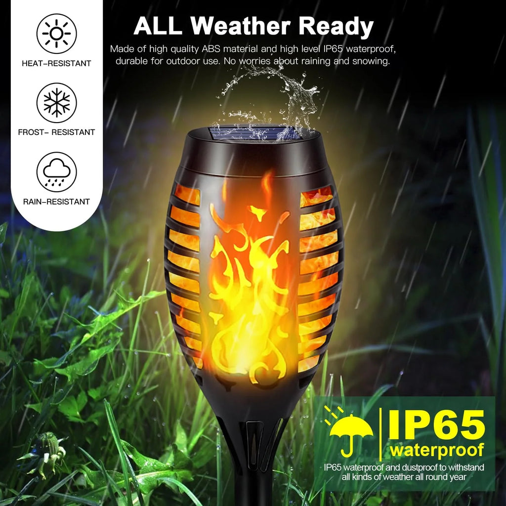 12 Pack Solar Torch Lights Outdoor, LED Flickering Solar Lights, Waterproof Flame Lights X885