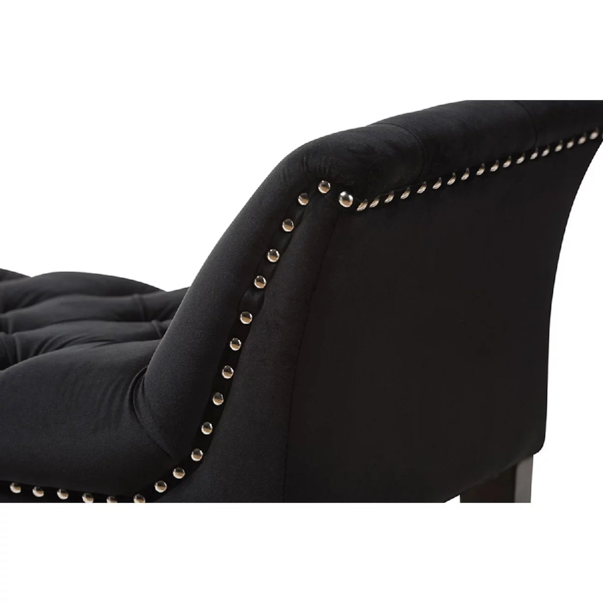 Black Velvet Upholstered Bench X9961