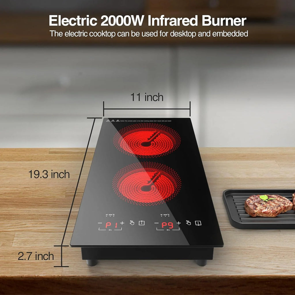 12 Inch 2 Burner Electric Cooktop V96923