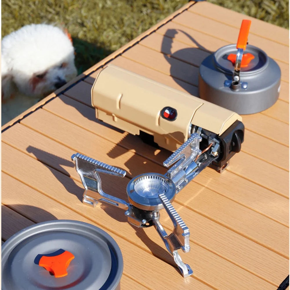 Portable Folding Butane Camping Stove with Electronic Ignition Carrying Bag D59151